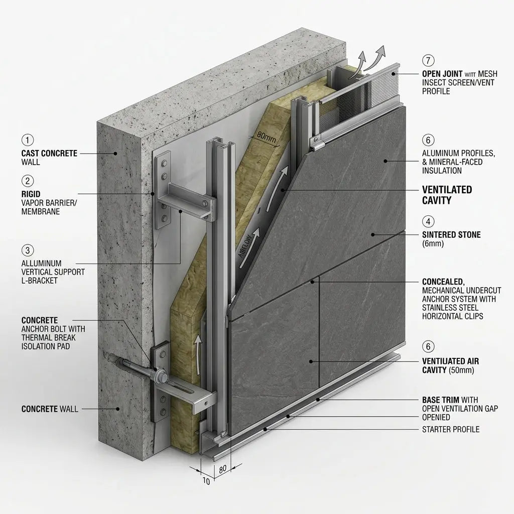 Ultra-Light Large-Format Sintered Stone Facade Guide funtek
