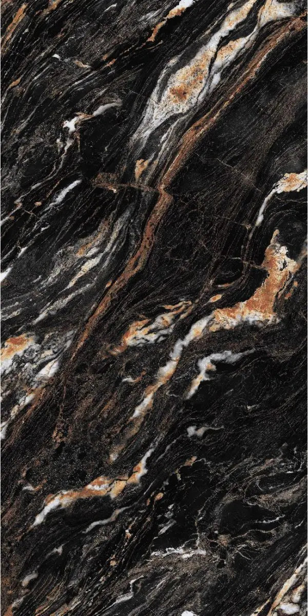 Black Gold Veined Marble плита из спечённого камня Funtek