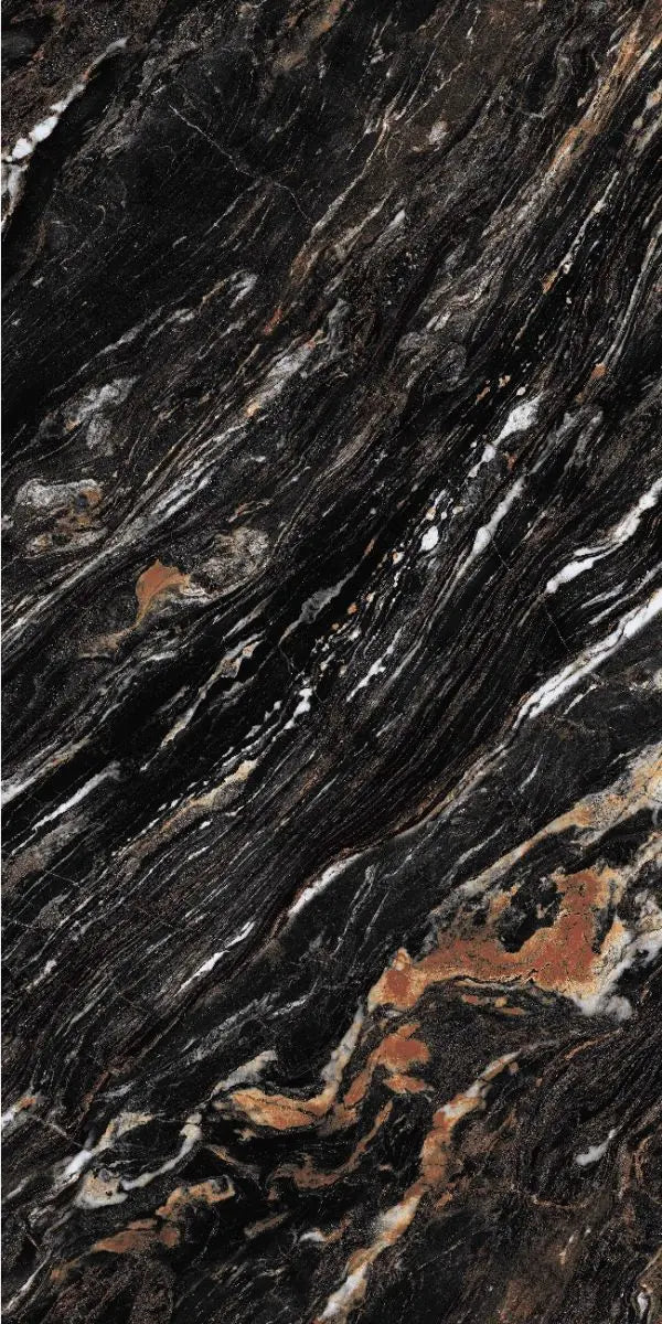 Black Gold Veined Marble плита из спечённого камня Funtek