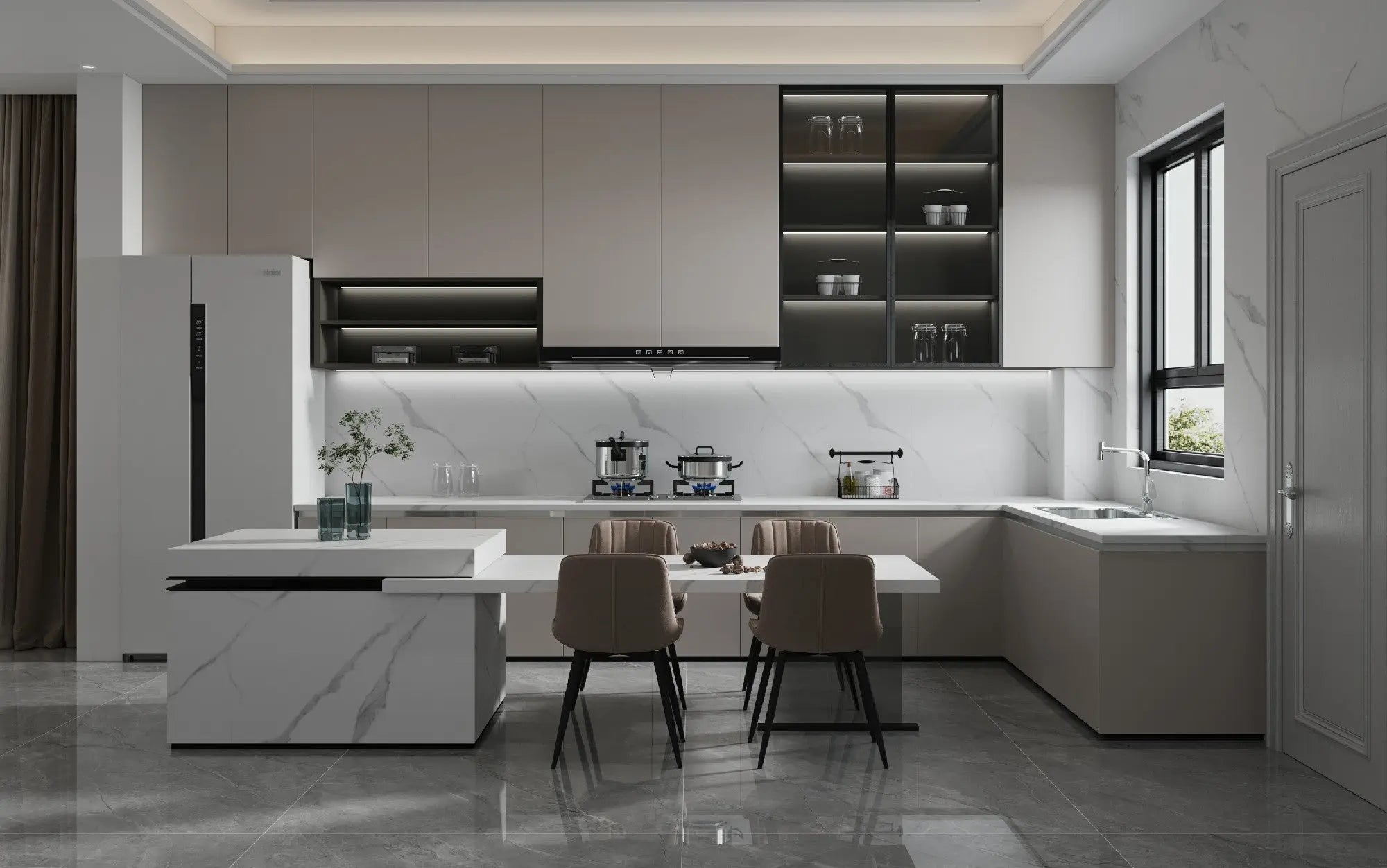 Italian Calacatta White Bookmatched Sintered Stone Slab Funtek