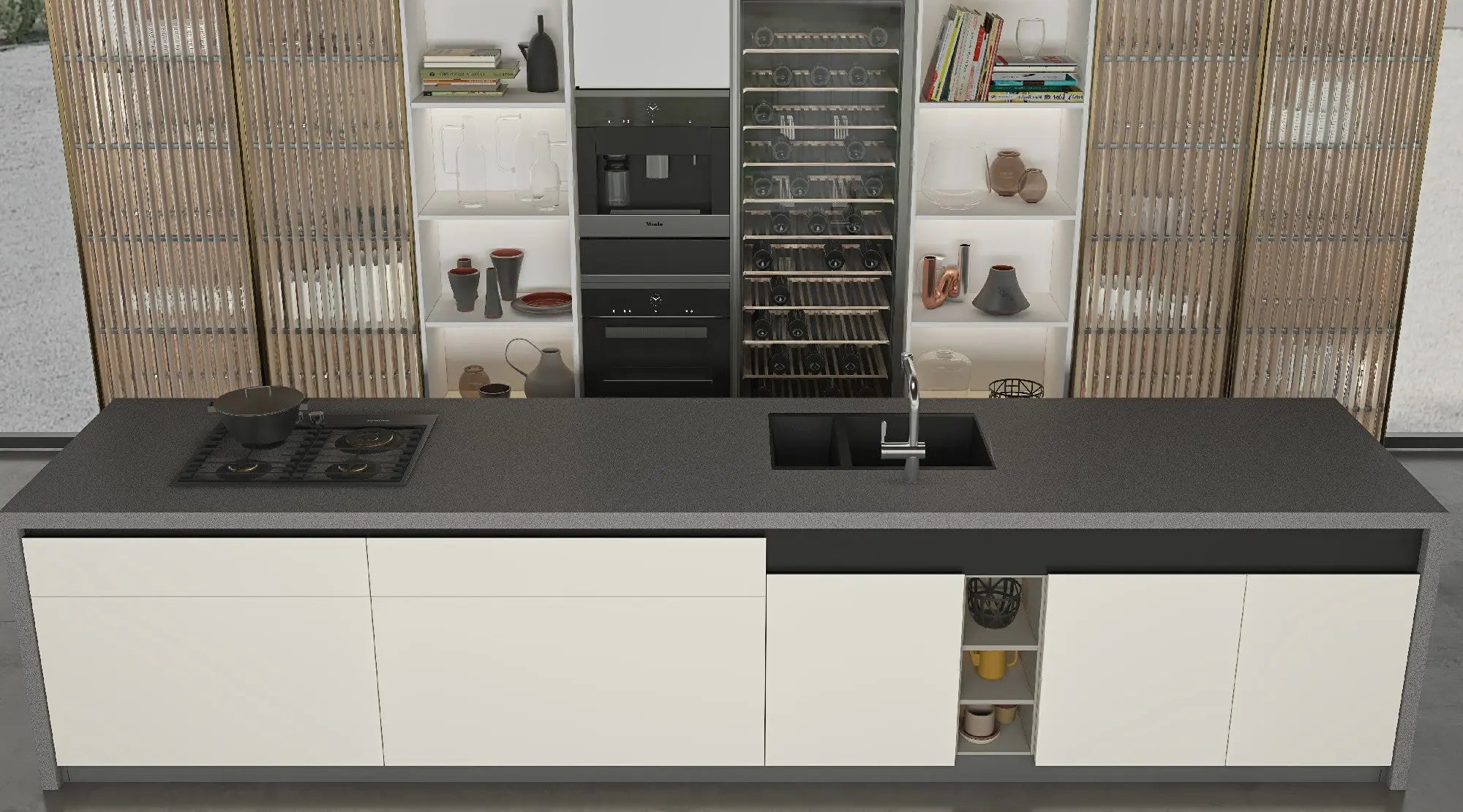 Magic Stone Medium Grey Cement Look Sintered Stone Slab Funtek