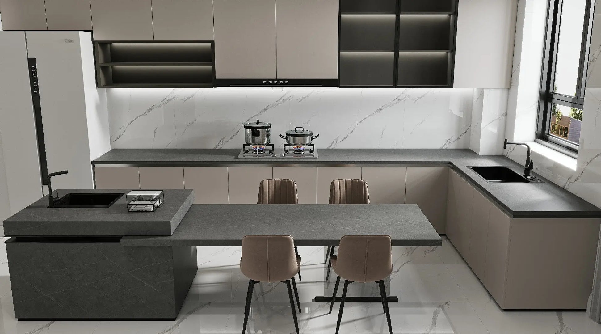 Madrid Grey Cement Look Sintered Stone Slab Funtek