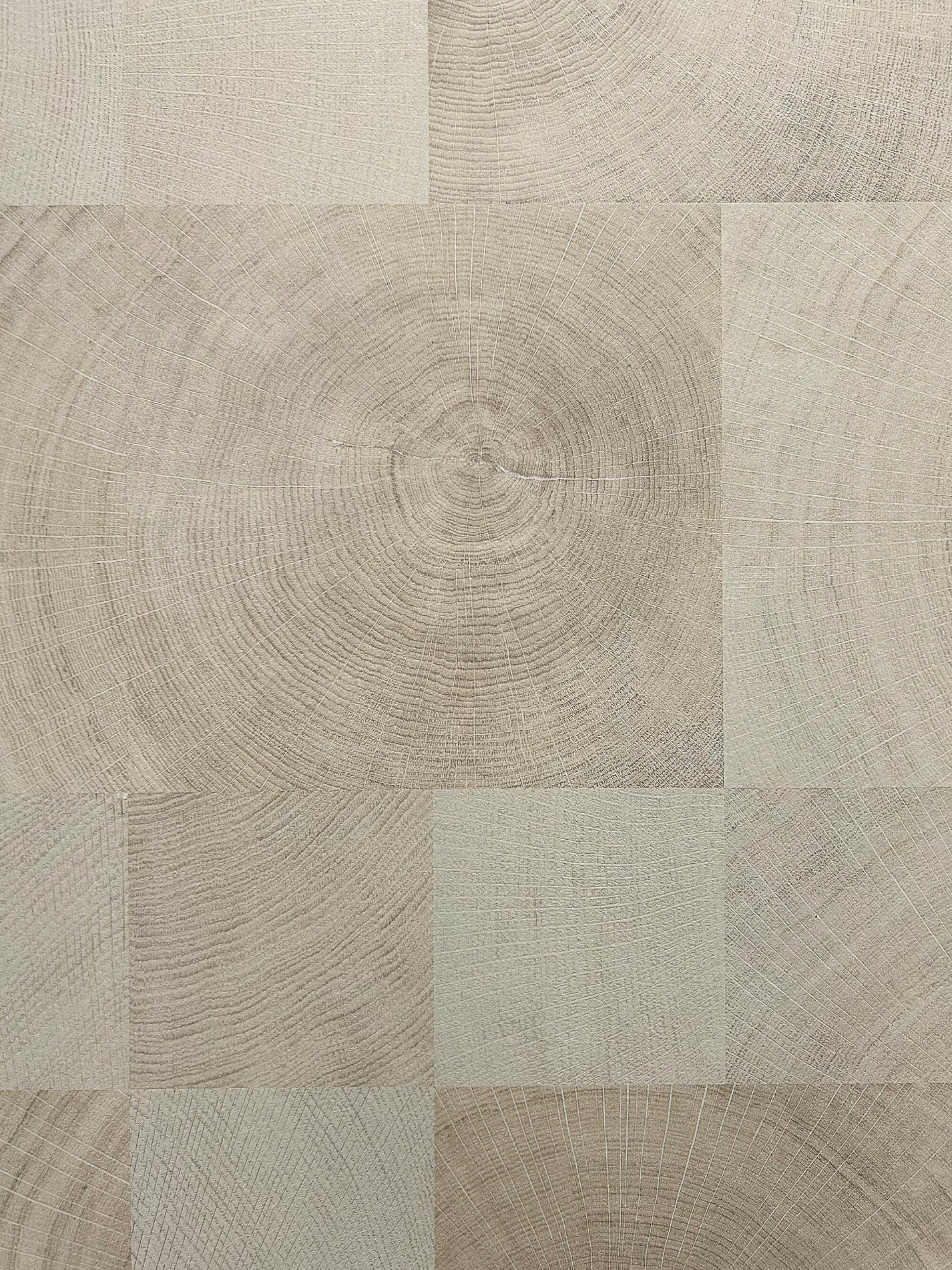 Close-up of Light Natural Oak end-grain wood-look sintered stone texture