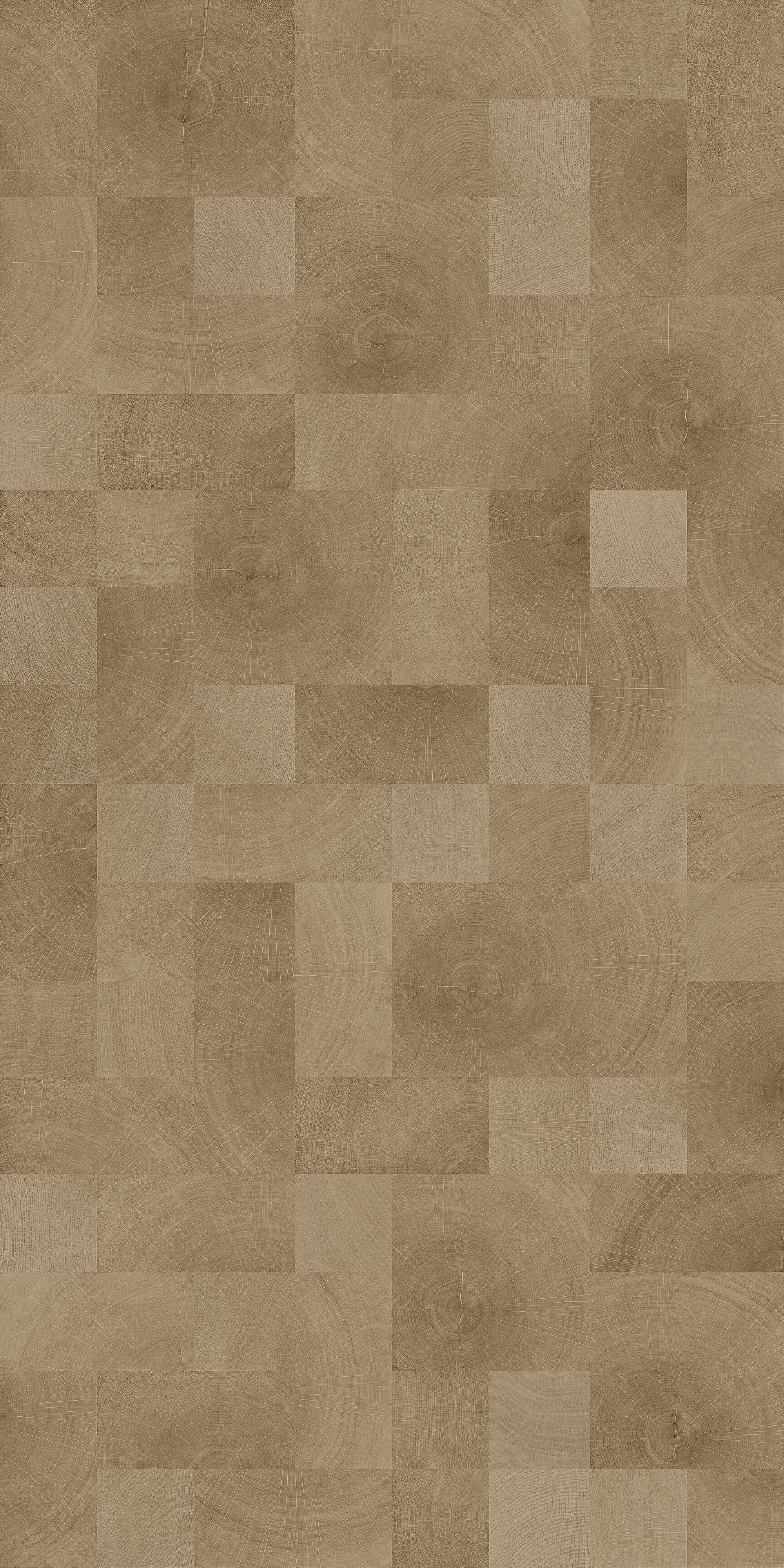 Natural Oak end-grain wood-look sintered stone full slab pattern