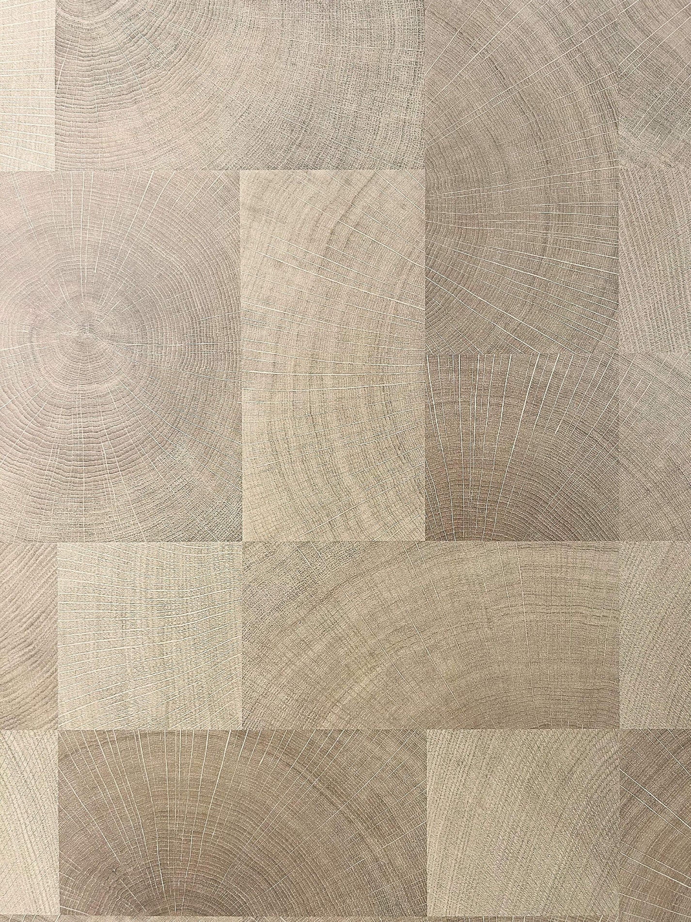 Close-up of Natural Oak end-grain wood-look sintered stone texture