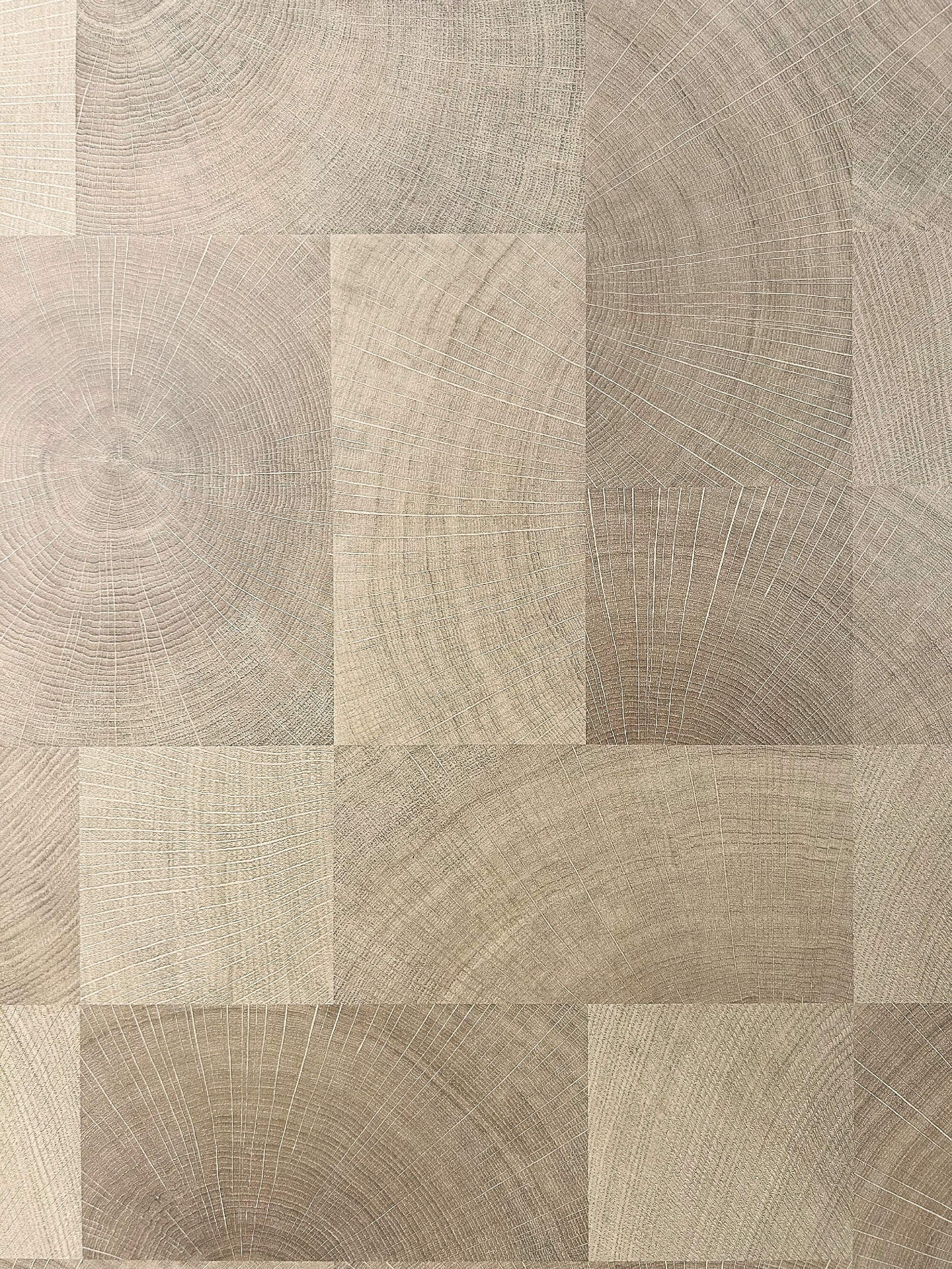 Close-up of Natural Oak end-grain wood-look sintered stone texture