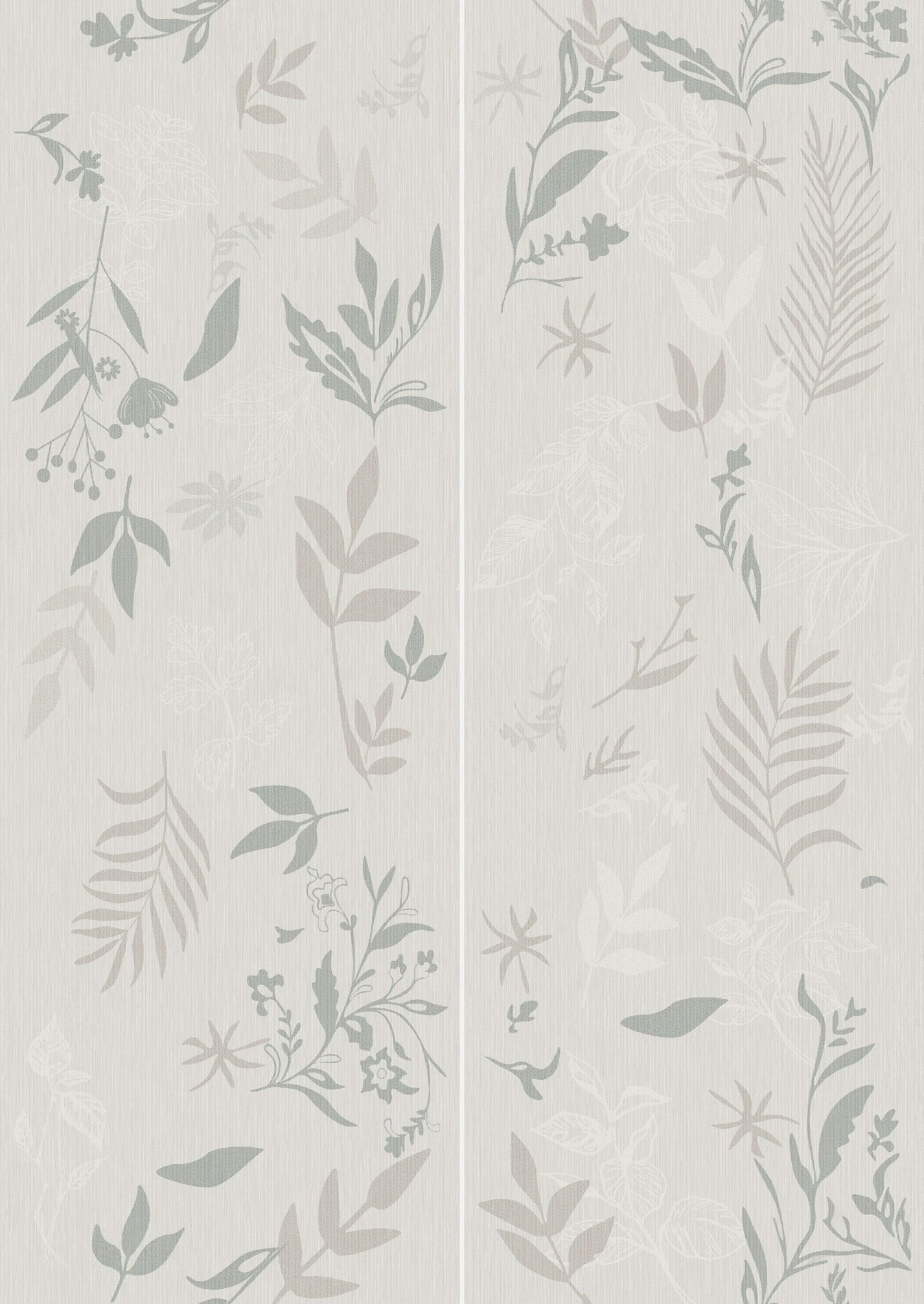 Magnolia Picture soft grey and taupe botanical foliage pattern