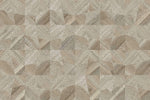 Panneaux côte à côte montrant des formes angulaires à veinage bois beige — pierre frittée Light Shipwood Geometric Wood Look