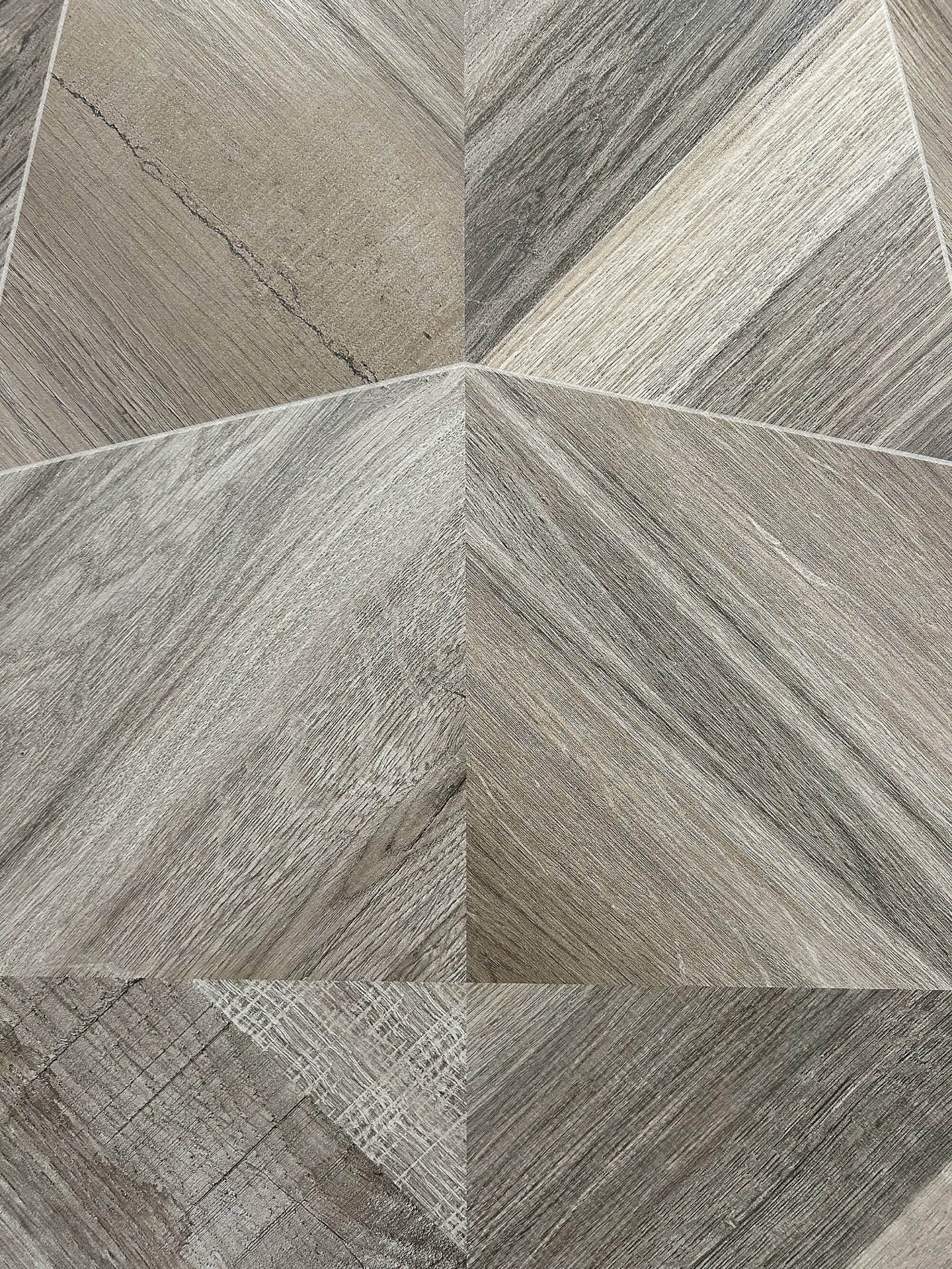 Close-up of Shipwood Light geometric wood grain sintered stone texture