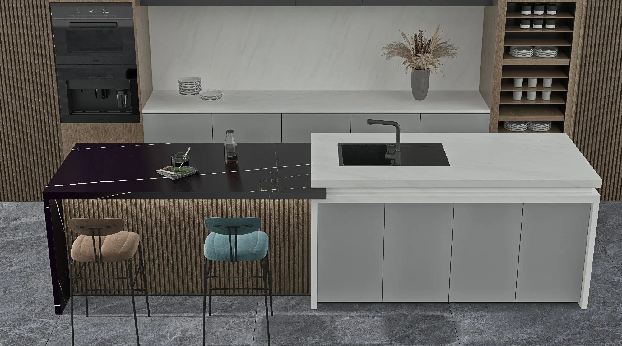 New Arabescato White Marble Look Sintered Stone Slab Funtek