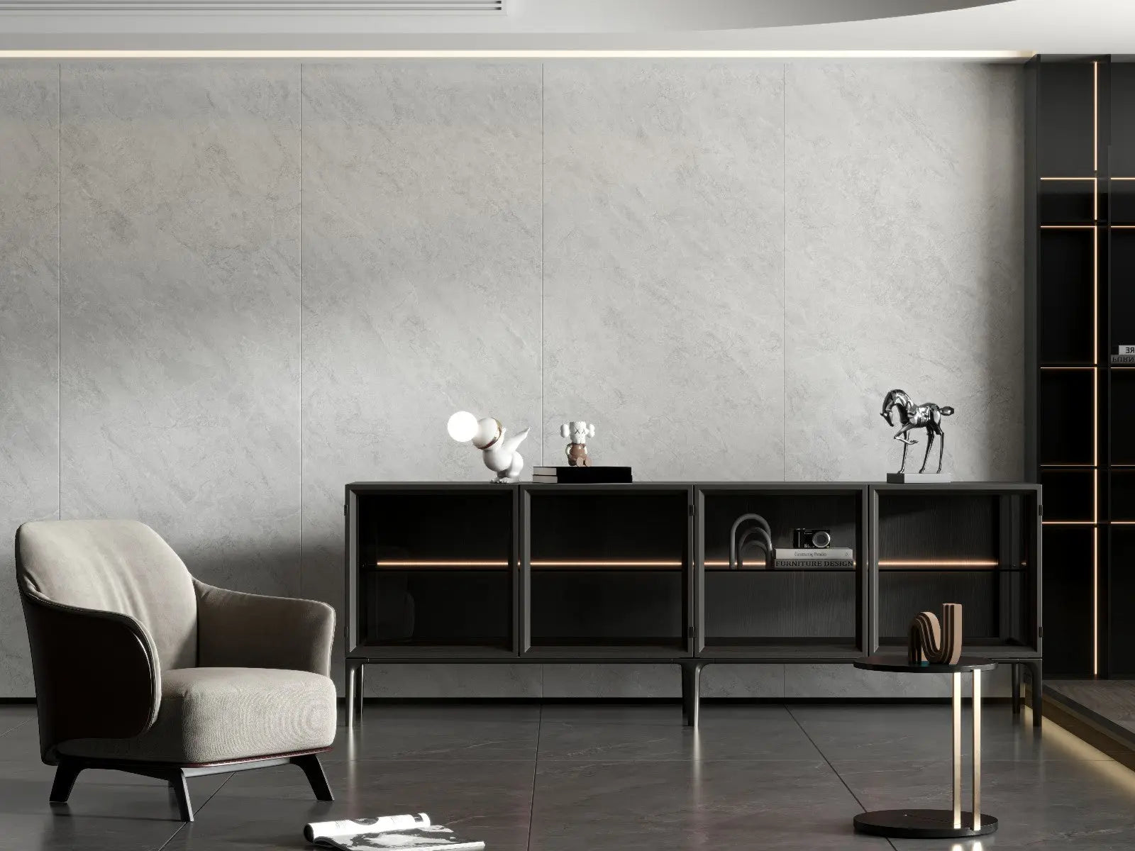 Dior Grey Cement Look Sintered Stone Slab Funtek