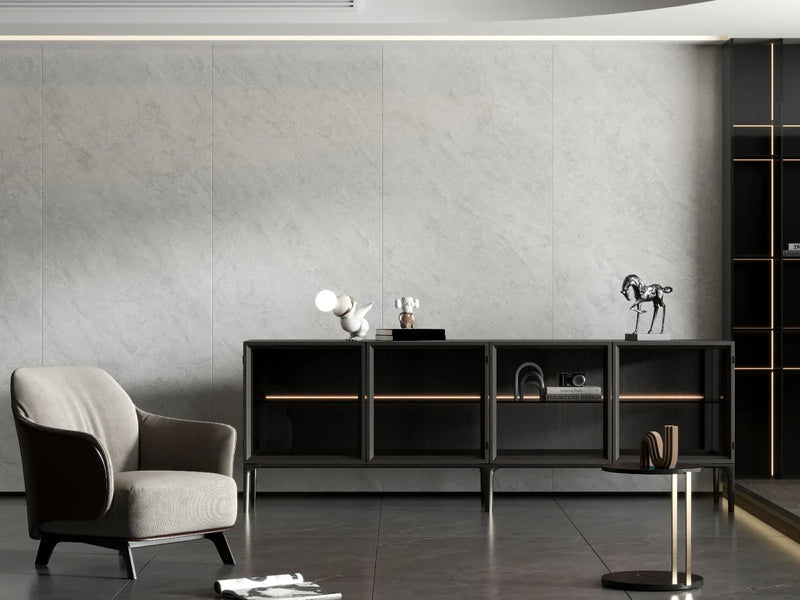 Dior Grey Cement Look Sintered Stone Slab Funtek