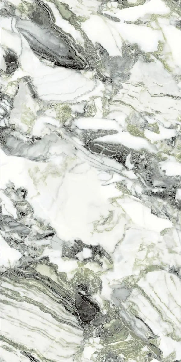 Cold Jade Green плиты из спечённого камня с зеркальной раскладкой рисунка Funtek