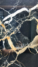 Black Gold Veined Marble Sintered Stone Slab Funtek