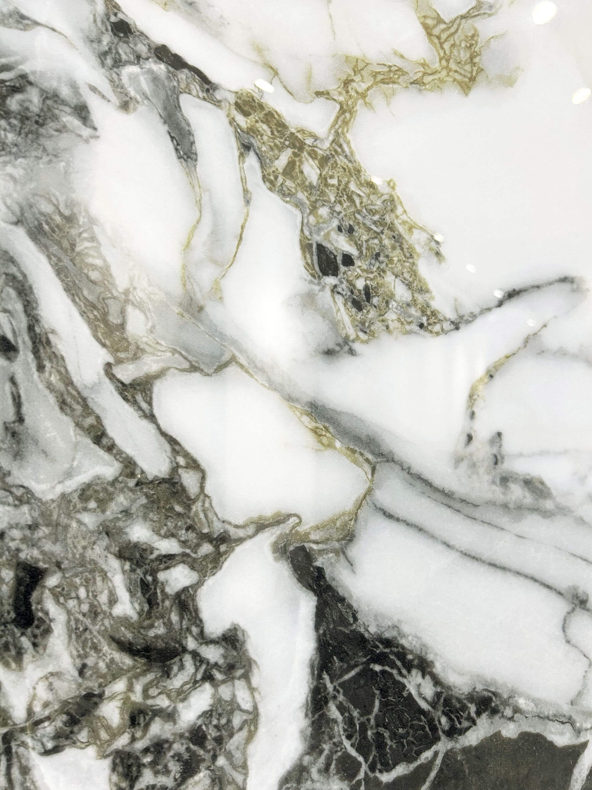 Панели из спеченного камня цвета Cold Jade Green с непрерывными прожилками, вид спереди