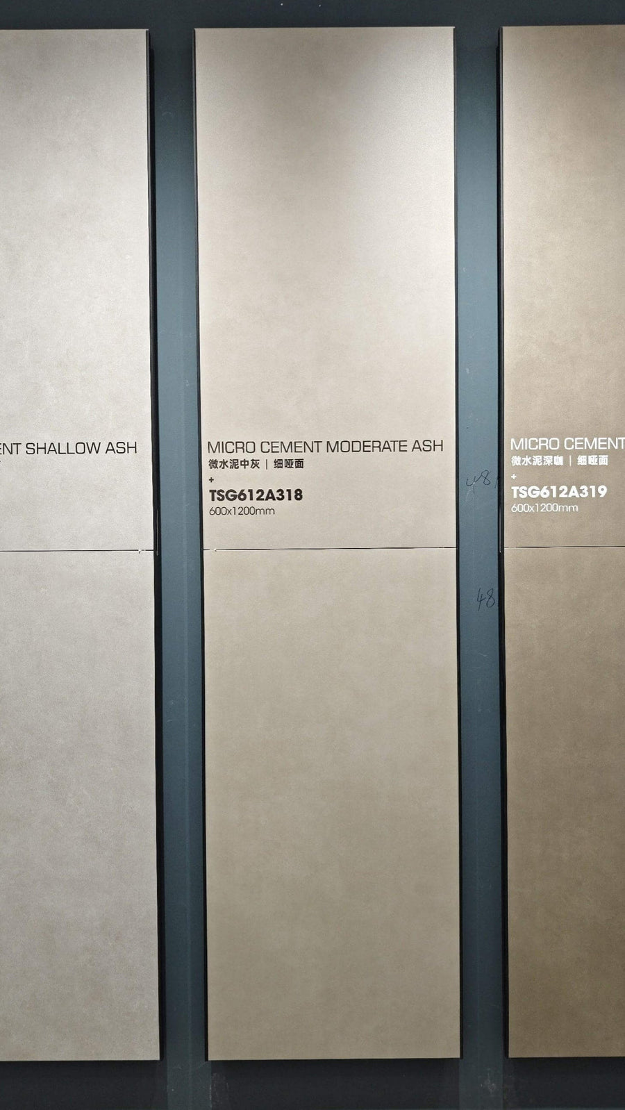 Ash grey microcement look sintered stone slab