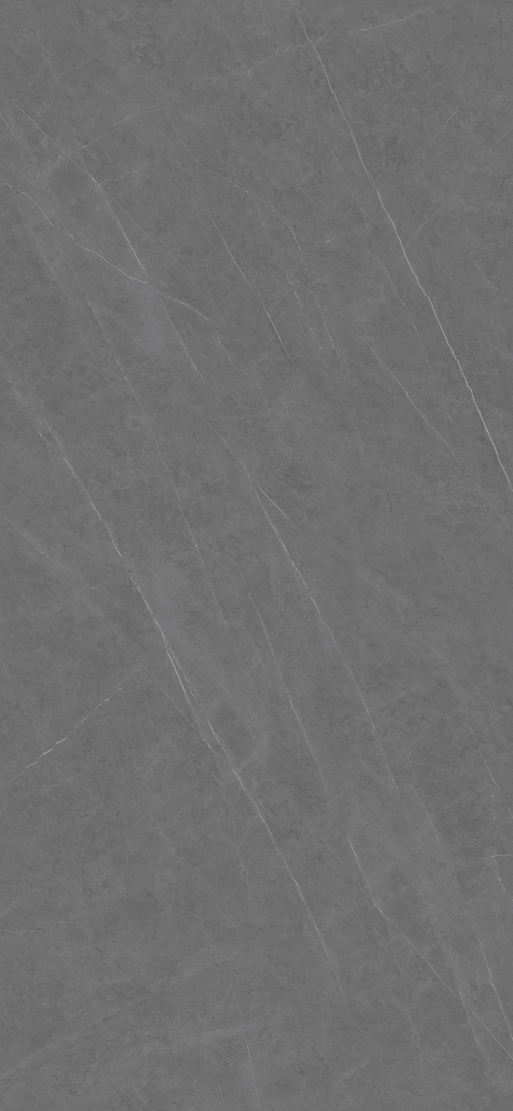 Крупный план плиты из спеченного камня New Armani Grey Stone Look, показывающий движение серого камня, детали поверхности