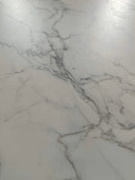 Close-up of fine branching grey veins on white — Alabaster White Soft Network Vein sintered stone