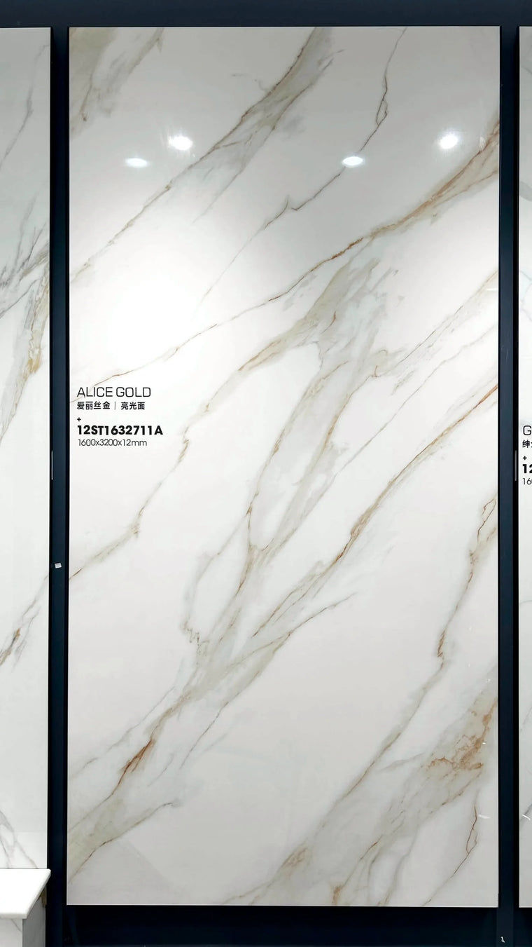 Alice Gold Soft Vein Sintered Stone Slab