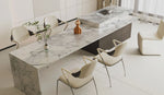 Balop sintered stone kitchen island and dining extension from the product catalogue