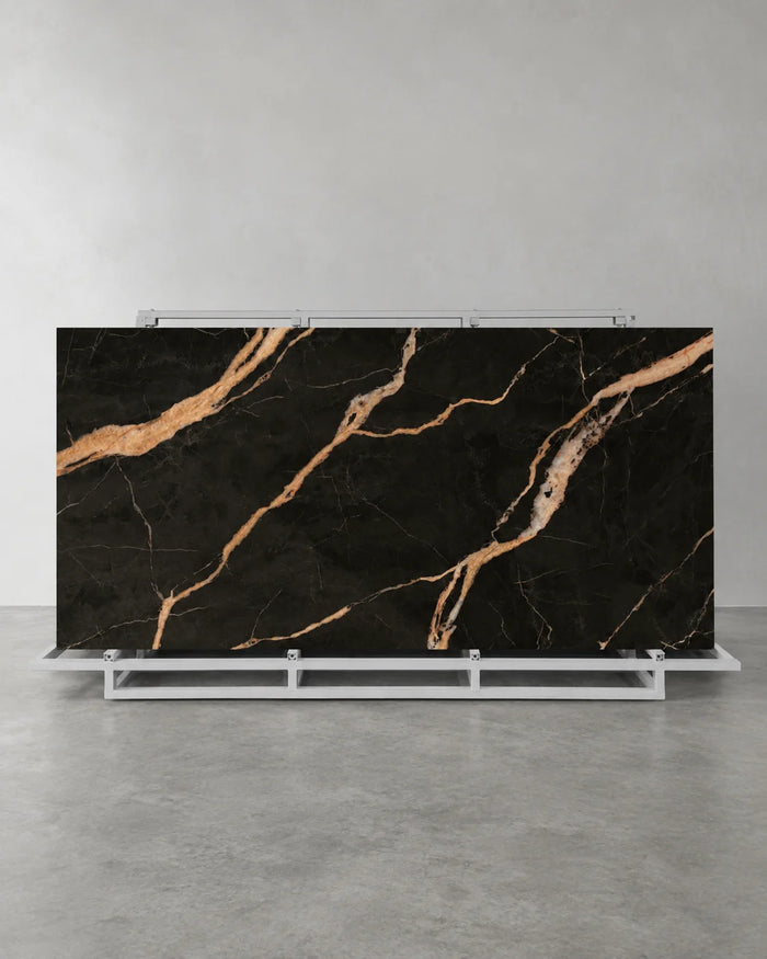 Black Gold Stone Marble Look Sintered Stone Slab