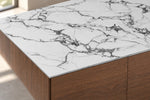 Bvlgari Black sintered stone countertop showing a slim 12 mm exposed edge
