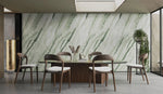 Celestial Jadeite green sintered stone installed as a dining room feature wall