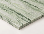 Close view of Celestial Jadeite sintered stone surface and thin full-body edge