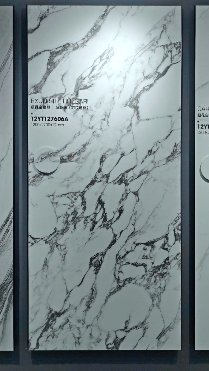 Exquisite Bulgari White Breccia Look Sintered Stone Slab