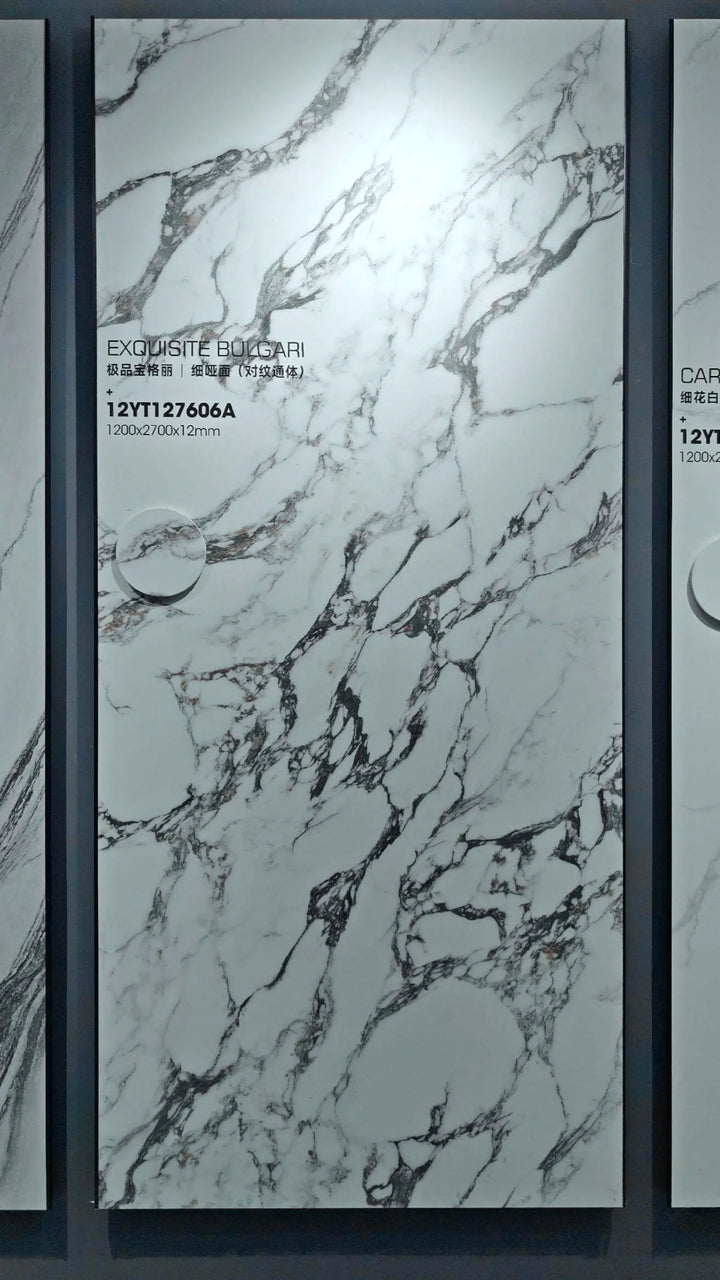 Exquisite Bulgari White Breccia Look Sintered Stone Slab
