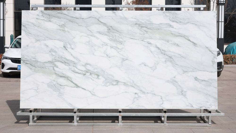 Marble look sintered stone slabs for kitchen countertops