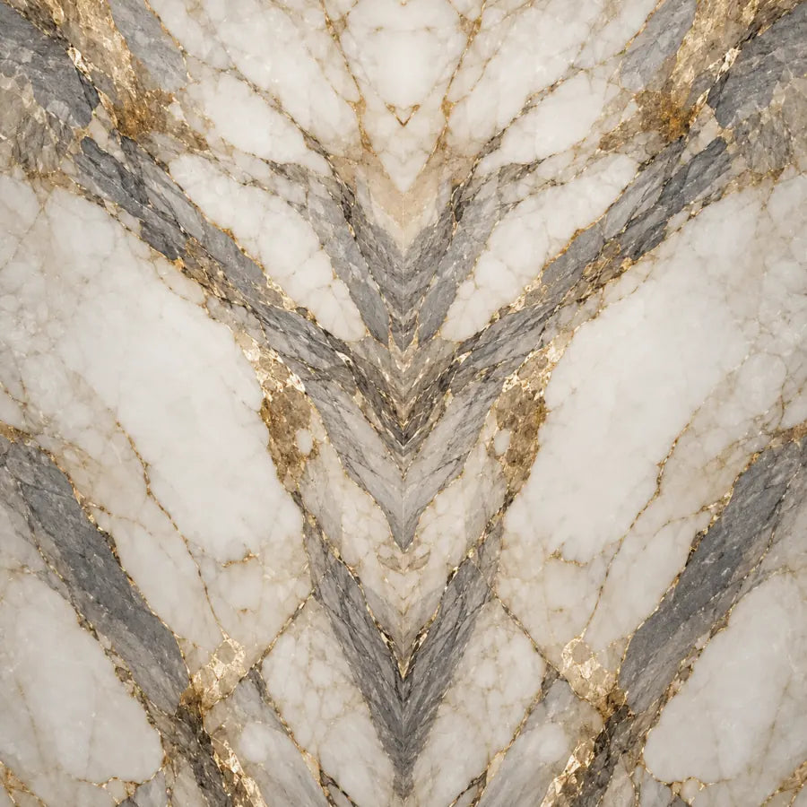 Bookmatched sintered stone slab pairs by Funtek