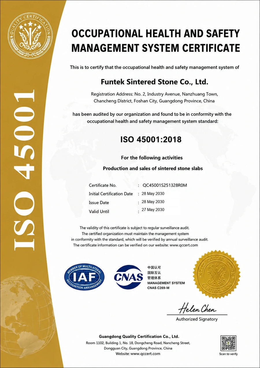 Funtek ISO 45001 occupational health and safety management system certificate