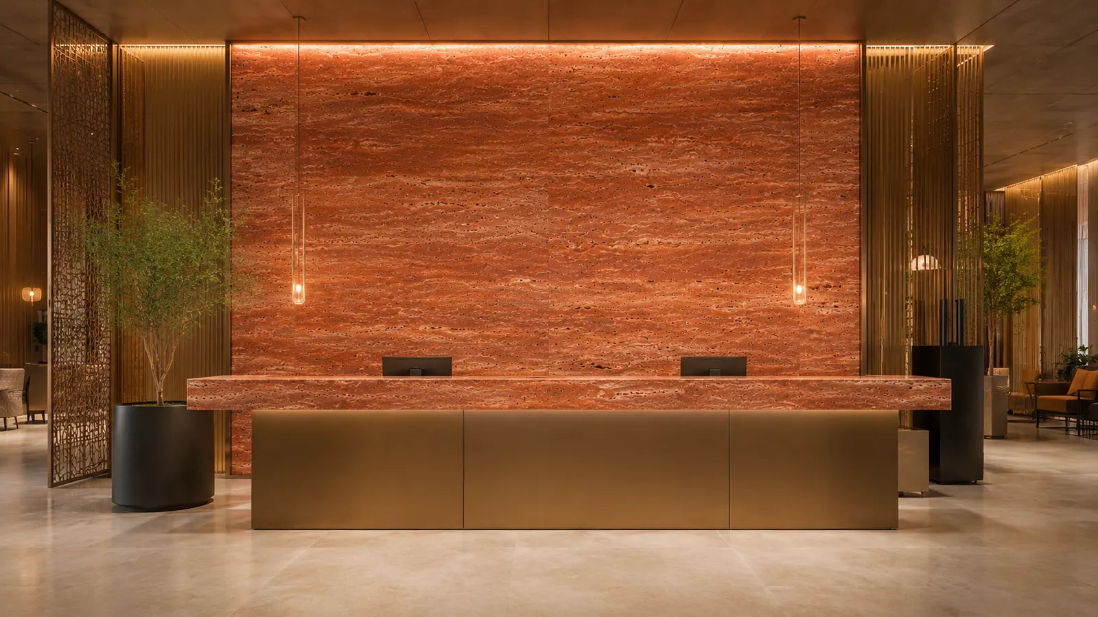 Italian Red Travertine плита из спечённого камня Funtek