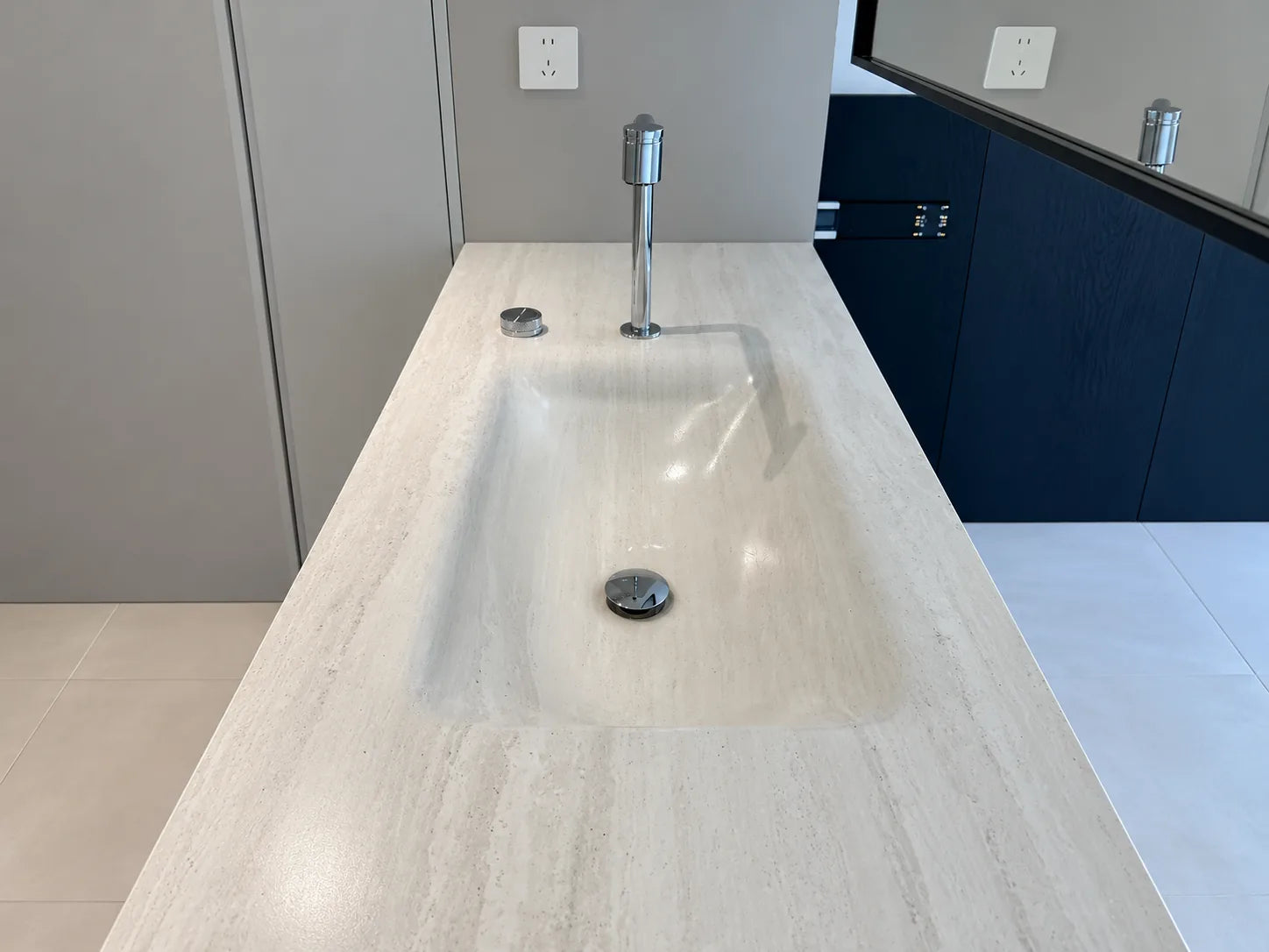 Side view of the basin from a customer project