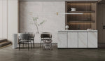 Gadal Fish Maw Gold cabinet fronts and dining table in the catalogue interior