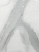 لقطة مقربة لعرق رمادي عريض ناعم يتفرع على خلفية بيضاء — حجر ملبّد Gentleman White Silver Vein