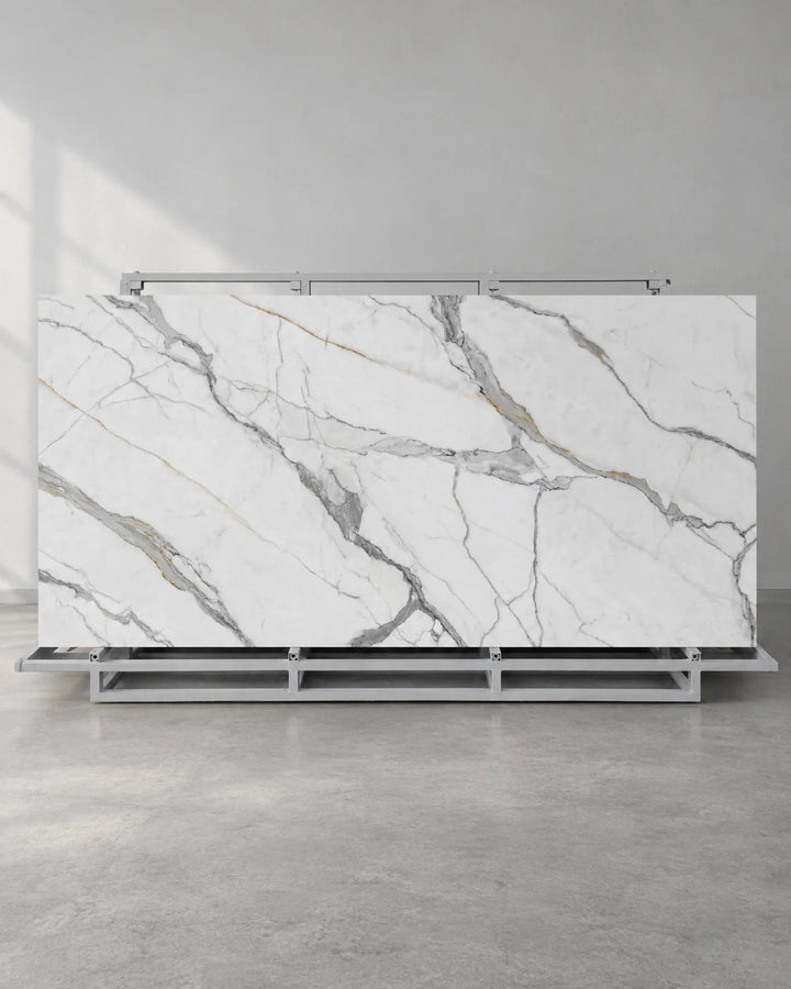 Italy Fish Maw White Marble Look Sintered Stone Slab
