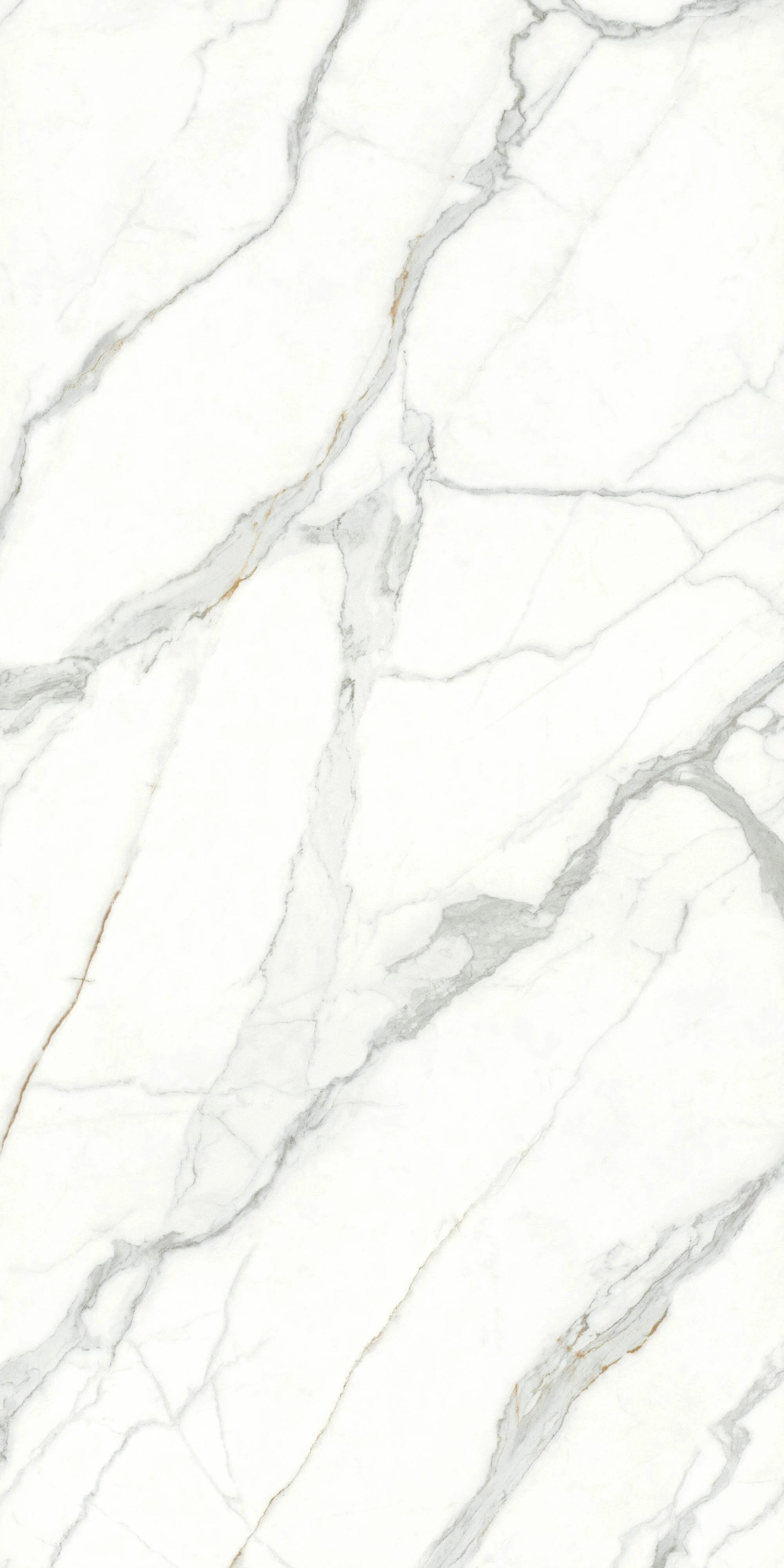 Full-face Libes white breccia-look texture with grey and subtle warm-gold veining