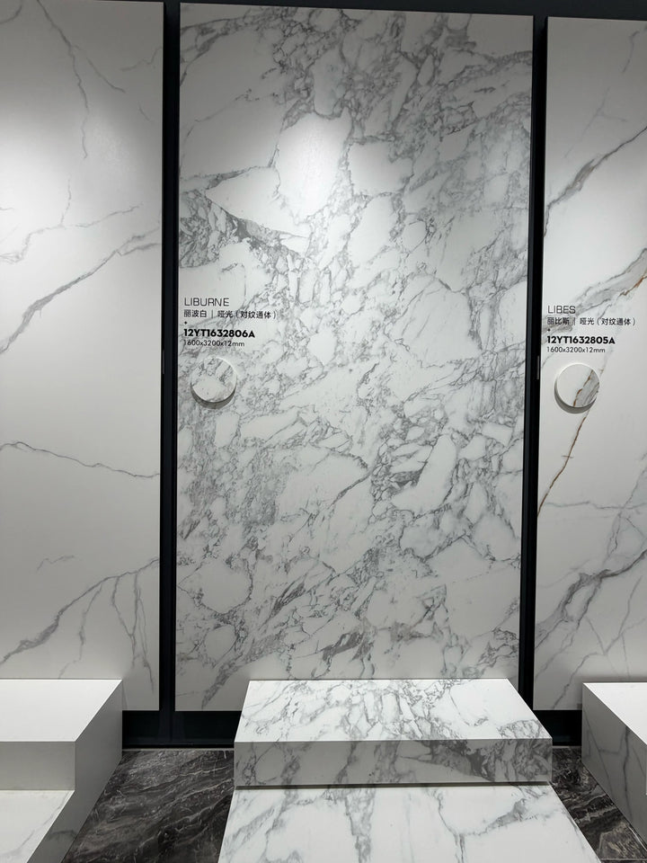 Libourne White Breccia Look Sintered Stone Slab