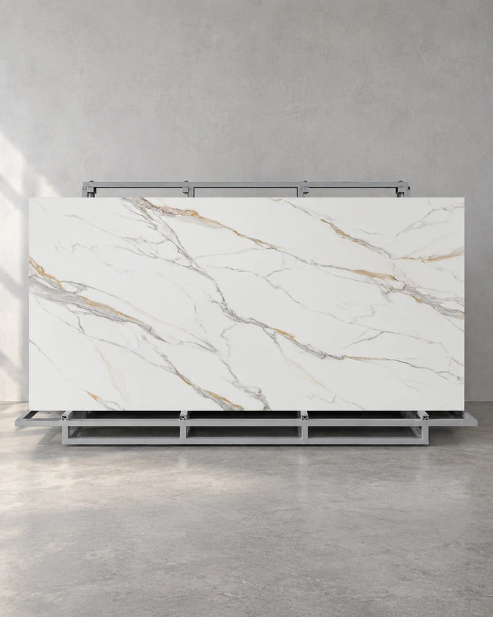 Louiskin White Gold Marble Look Sintered Stone Slab