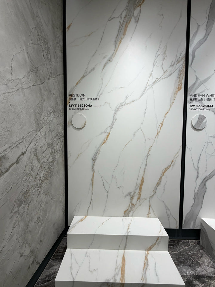 Pestown White Gold Vein Sintered Stone Slab