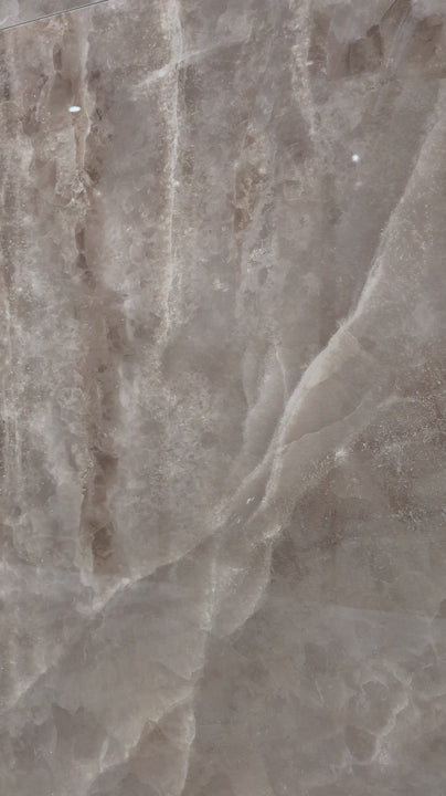 Roma Coffee Jade 9LG1218-037 beige onyx look sintered stone slab video