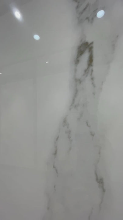 Video close-up of the Libes polished full-body sintered stone surface and edge sample