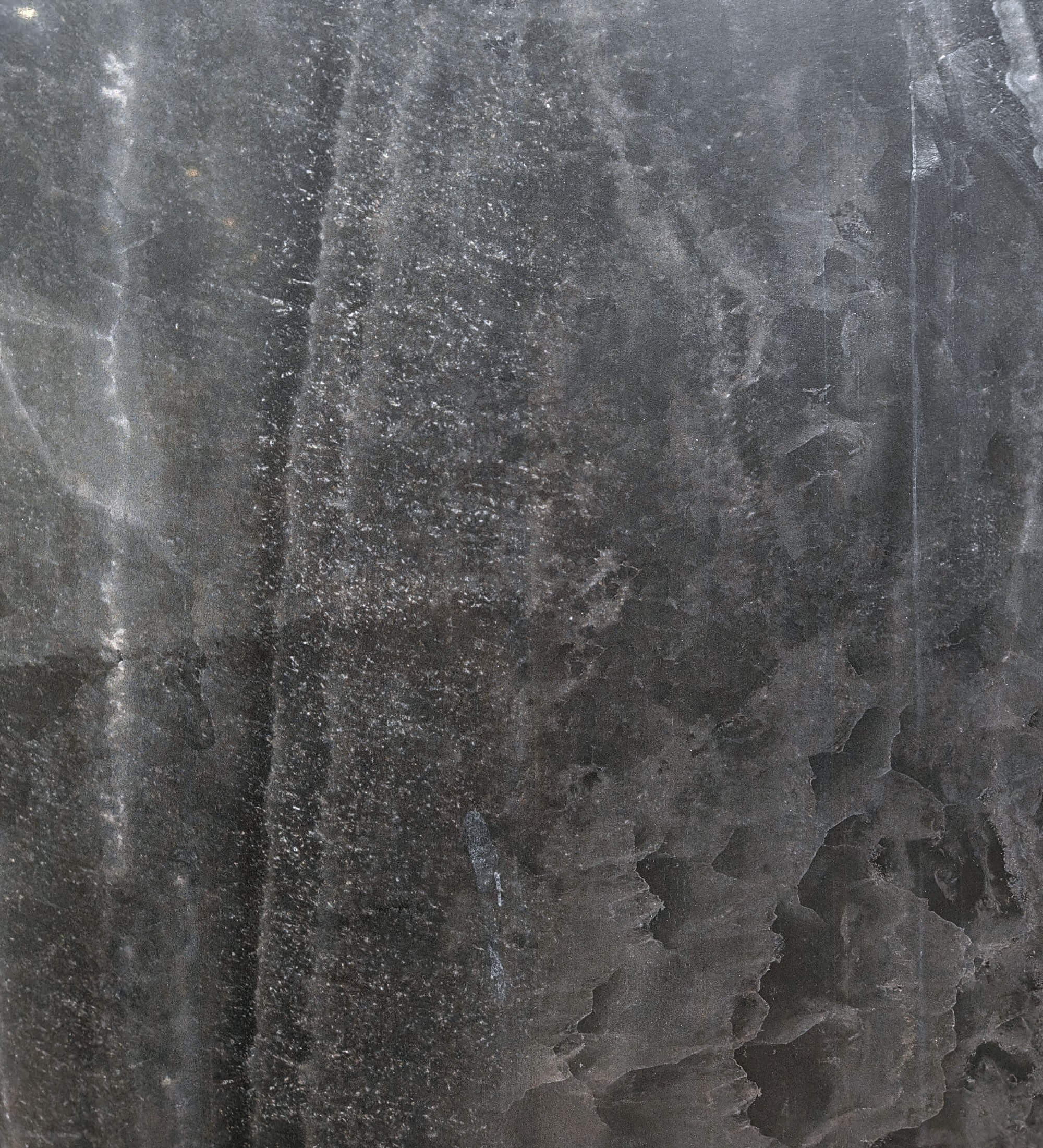 Roman Ink Jade charcoal mineral cloud and crystal-like surface detail
