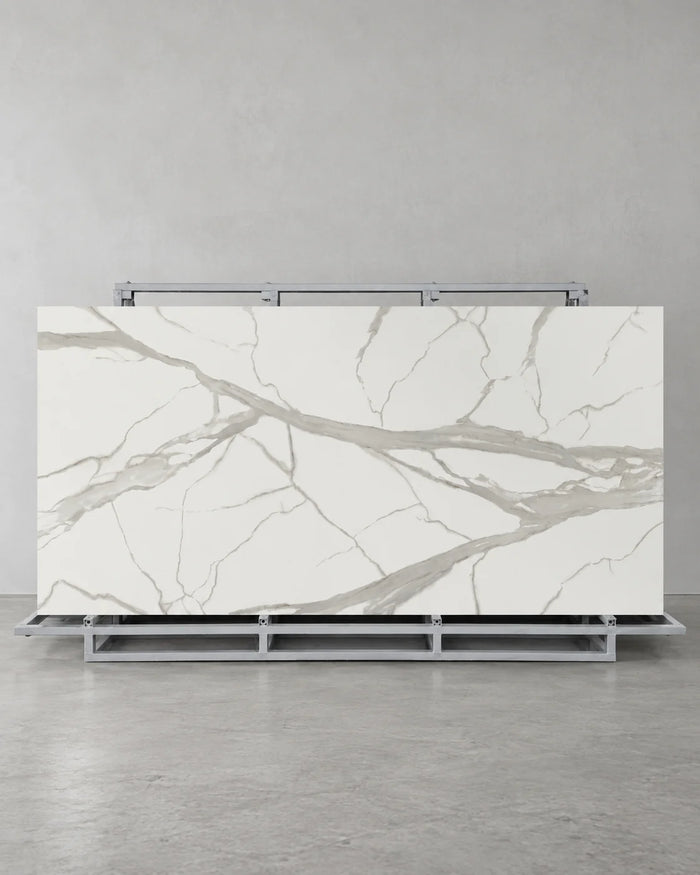 Super Snow White Marble Look Sintered Stone Slab