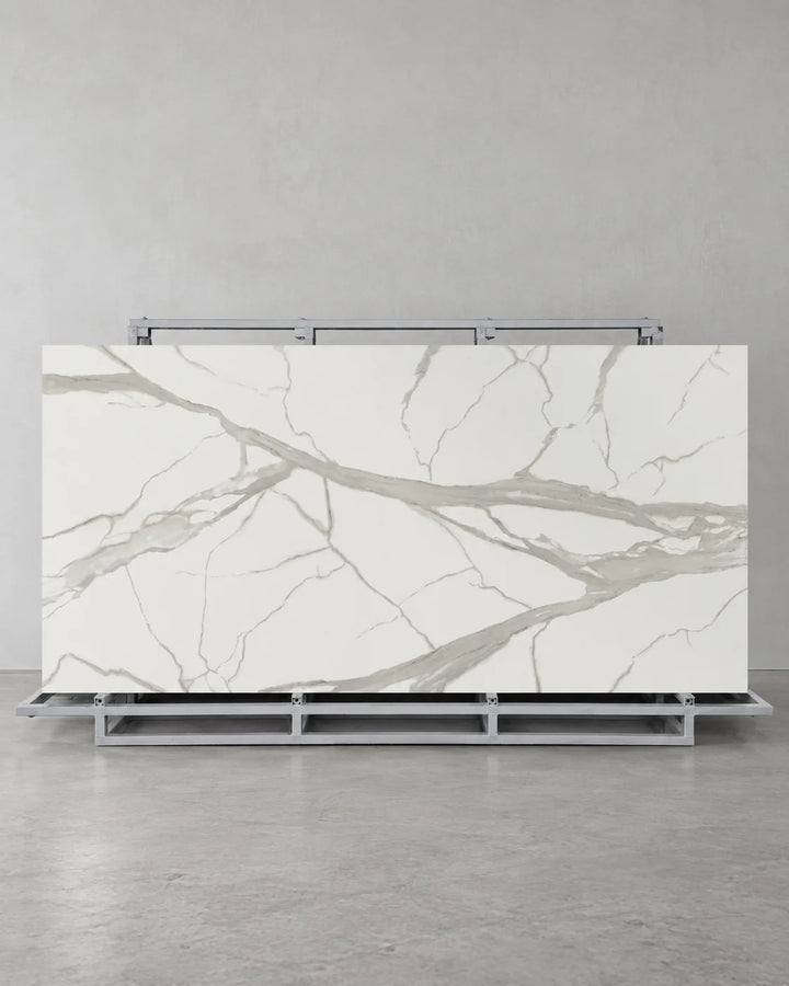 Super Snow White Marble Look Sintered Stone Slab
