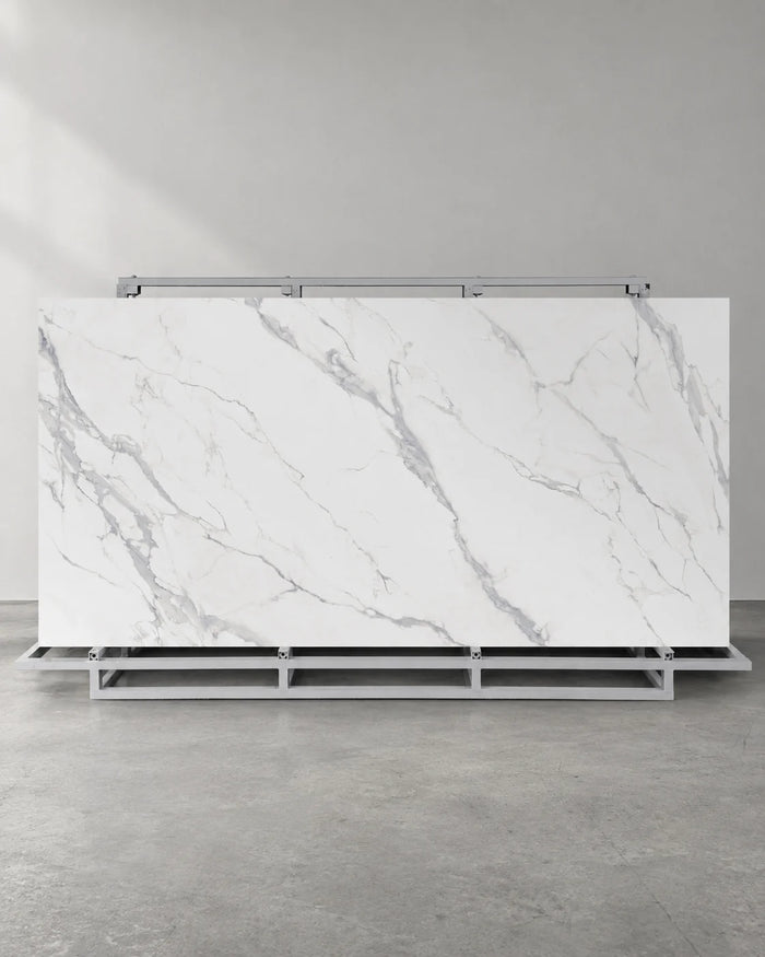 Waterfall White Marble Look Sintered Stone Slab