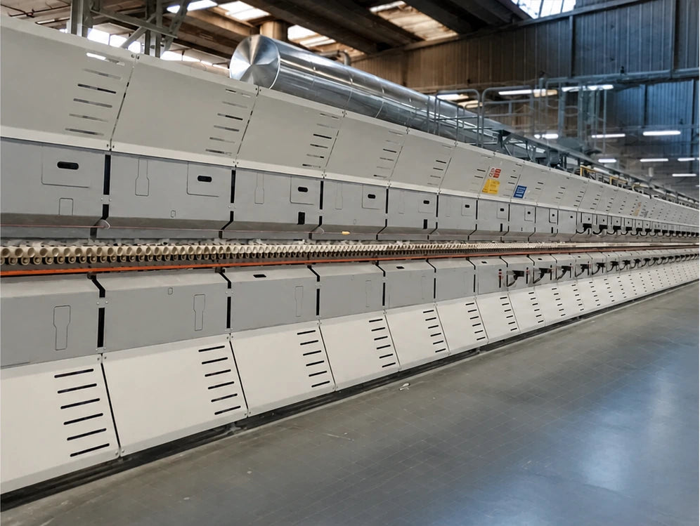 Large-format slab bodies moving through an industrial firing kiln