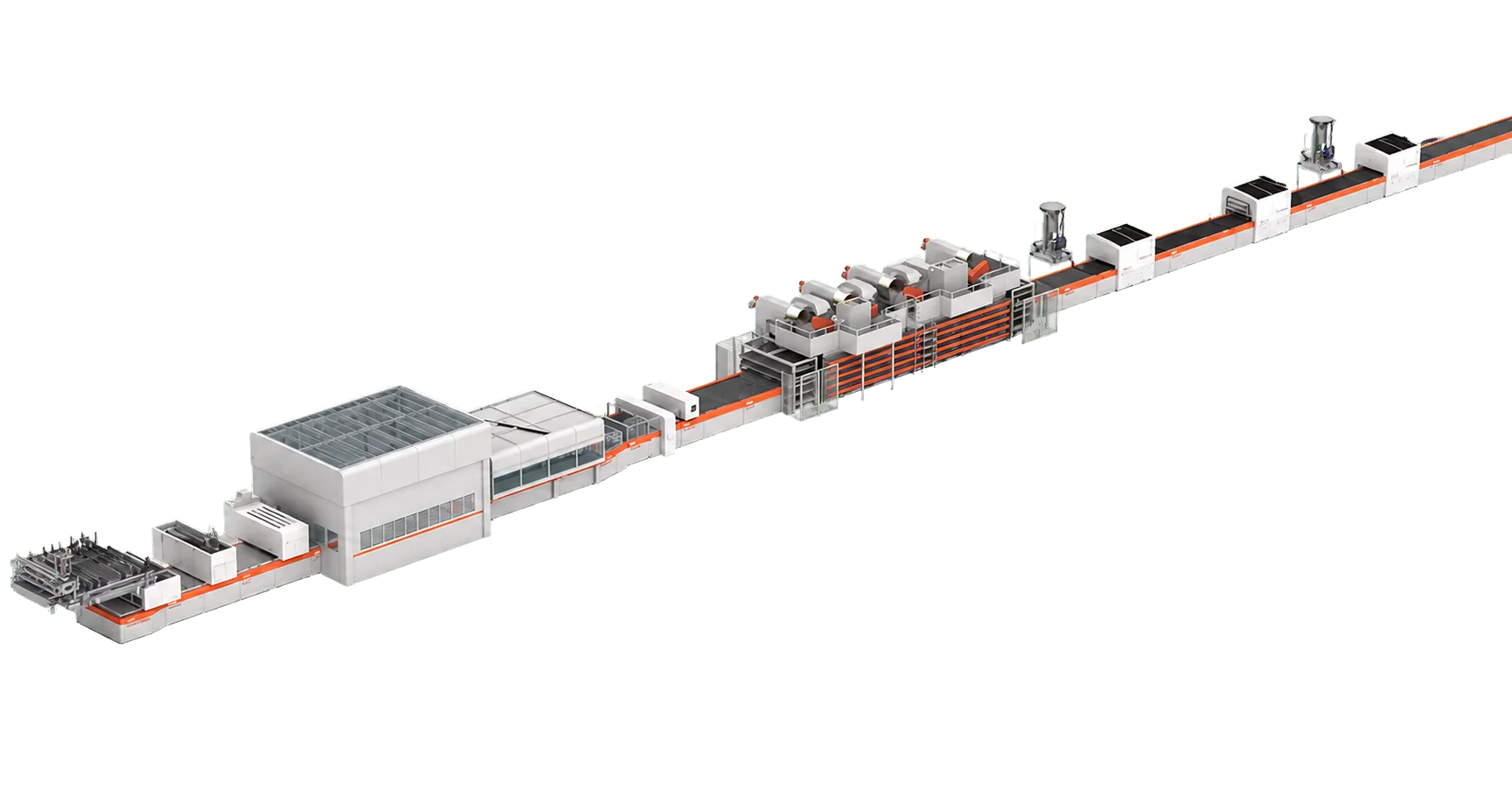Integrated large-format sintered stone production line inside our factory